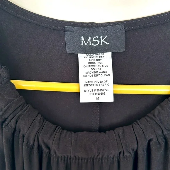 NWT MSK Sleeveless Beaded Black Shift Cocktail Dress M Evening Stretch - Picture 5 of 8